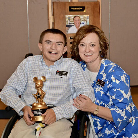 Nicholas Black was recognized as Volunteer of the Year by the Community Care Clinic. With him is clinic pharmacist Cathy Teat. 