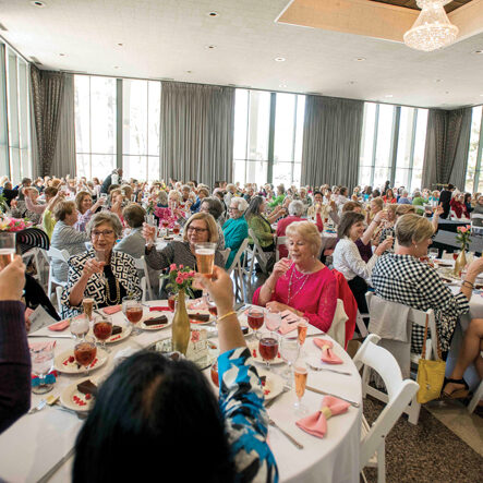 JON C. LAKEY / SALISBURY POST The 20th annual "Fashions for a Cause" to support the services of the Community Care Clinic was held at the Crystal Lounge on Tuesday. Models showed off more then 80 outfits as lunch was served to the guests. WBTV's David Whisenant served at the emcee for the show.  Tuesday, April 10, 2018, in Salisbury, N.C.